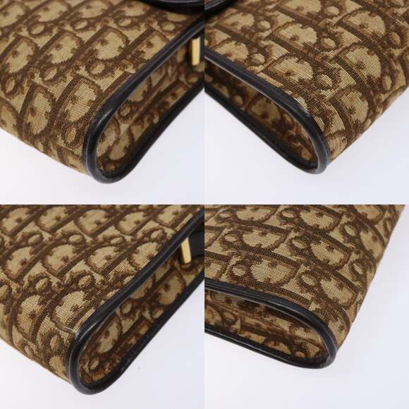 DIOR Trotter Canvas Shoulder Bag Brown Gold - Picture 10 of 12